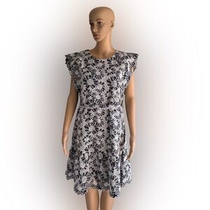 NWT Navy and White‎ Floral Eyelet Dress by boutique brand Jade-Women’s Large